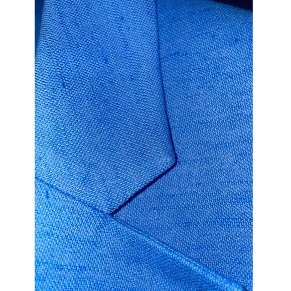 Veronica Beard Behren Notch Lapel Crop Blazer in Azure Blue. Size 12 - Picture 6 of 10